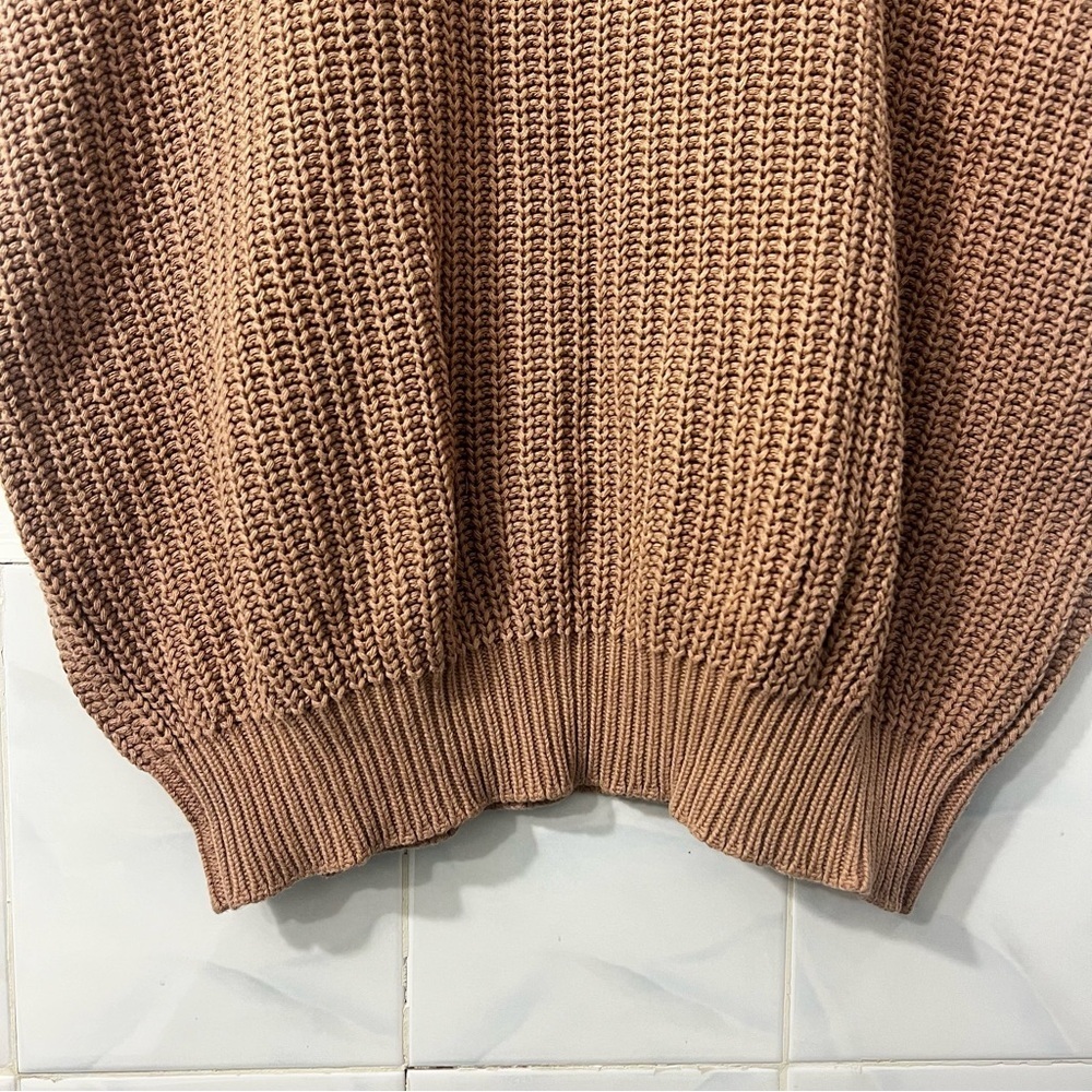 Women’s Fisherman Sweater Vest Chunky Knit XS Academia Grandpa Minimalist Boxy - Picture 4 of 9